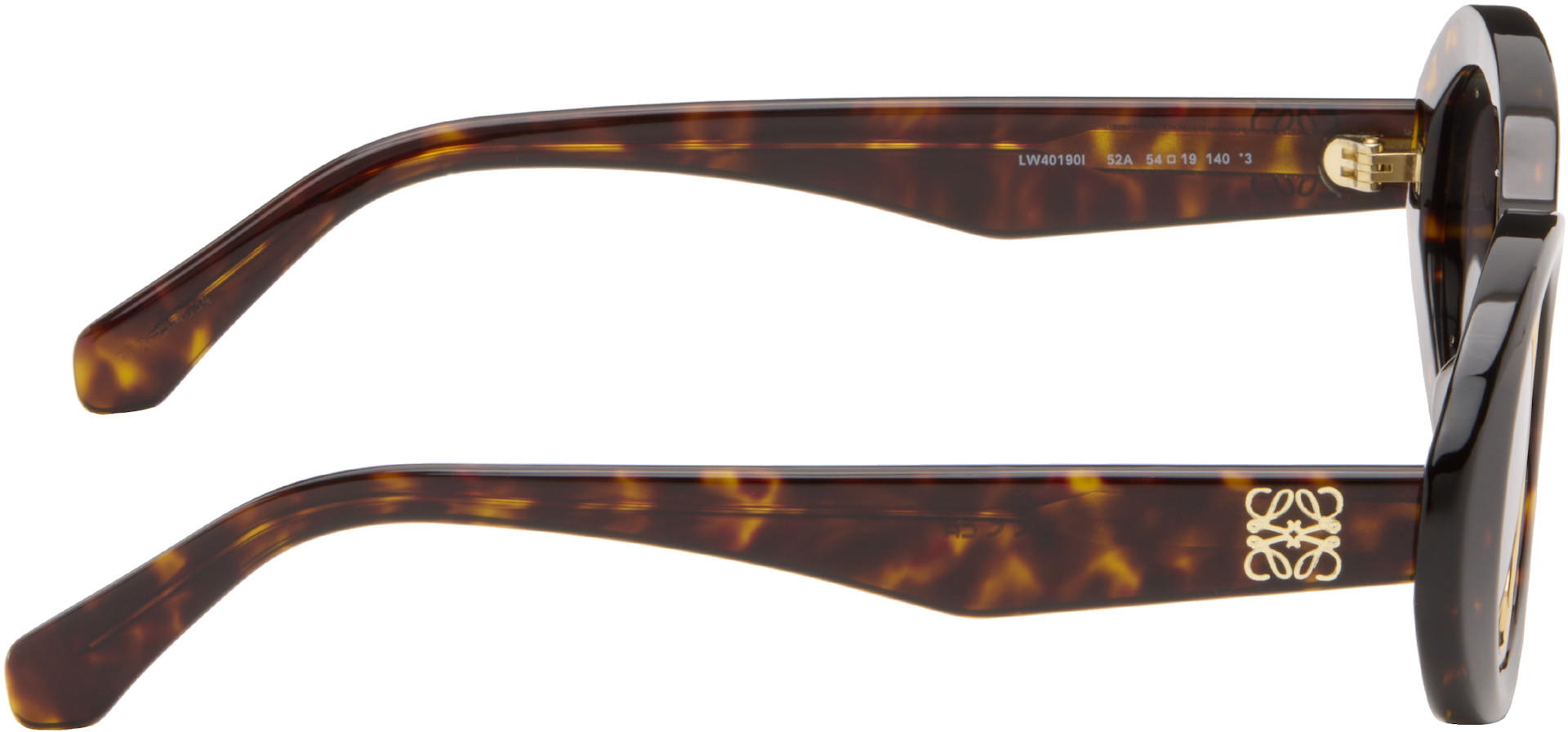 LOEWE - Brown Mini Anagram Oval Sunglasses