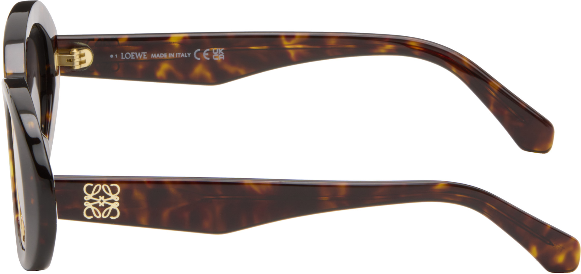 LOEWE - Brown Mini Anagram Oval Sunglasses