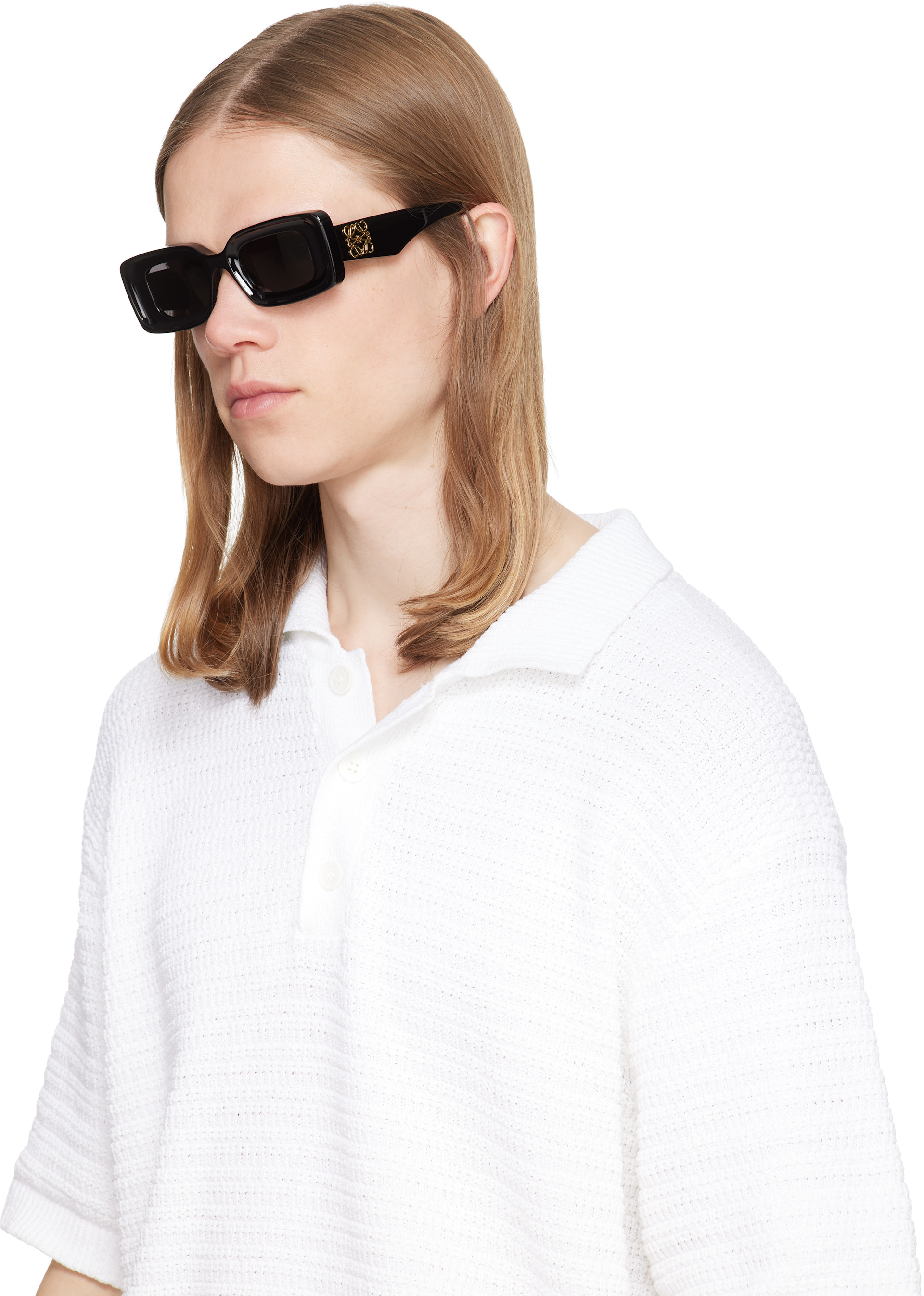 LOEWE - Black Rectangular Sunglasses
