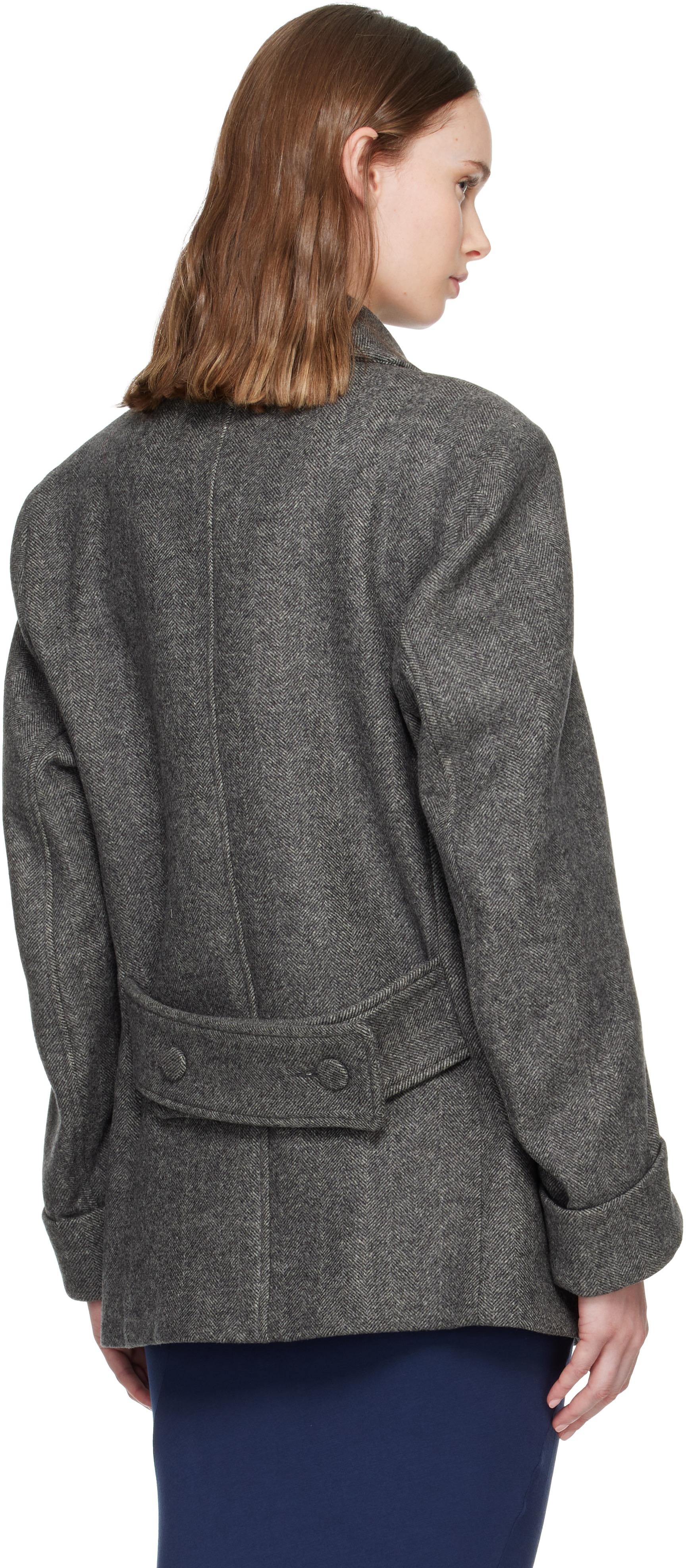 AARON ESH - Gray Wool Peacoat
