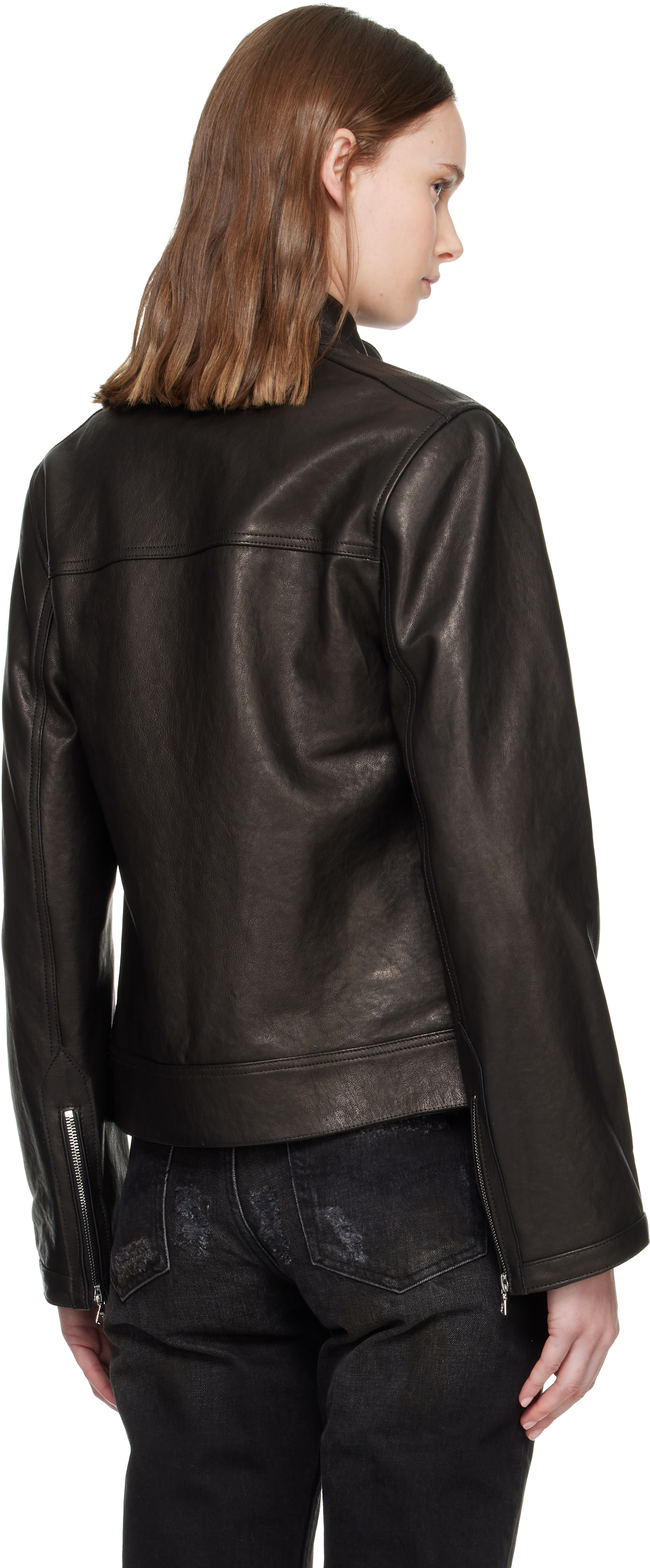 AARON ESH - Black Grained Leather Jacket