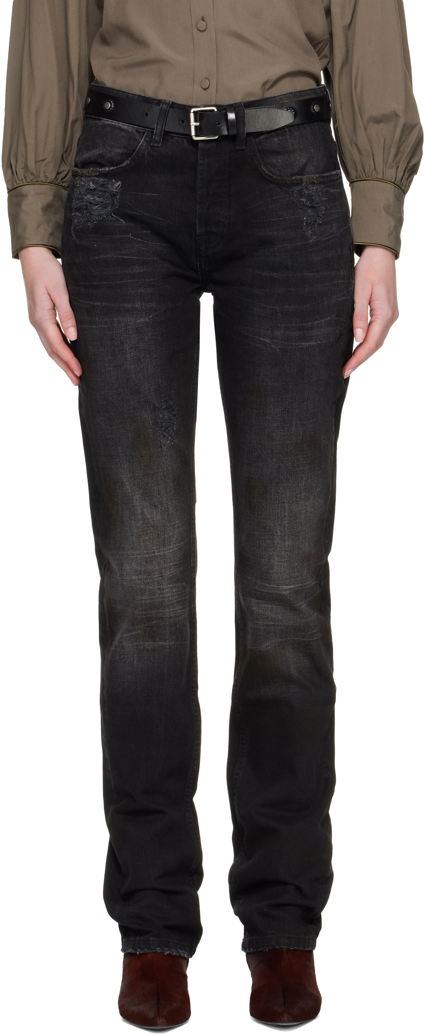 AARON ESH - Black Distressed Jeans