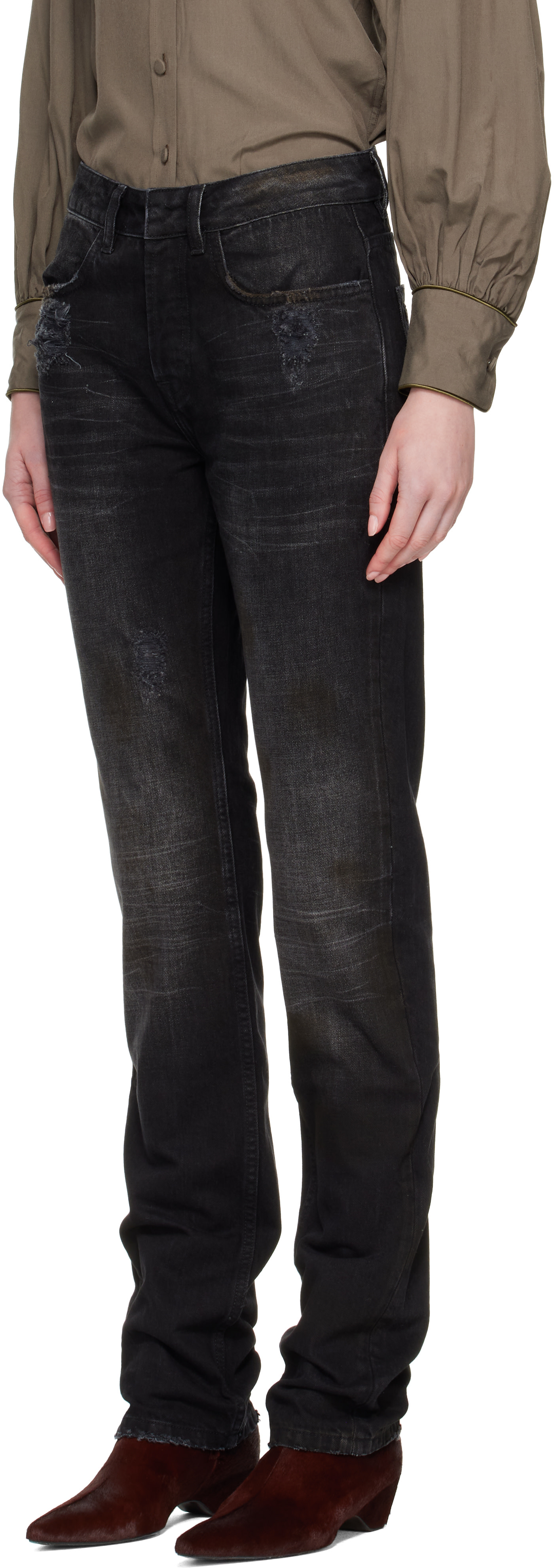 AARON ESH - Black Distressed Jeans