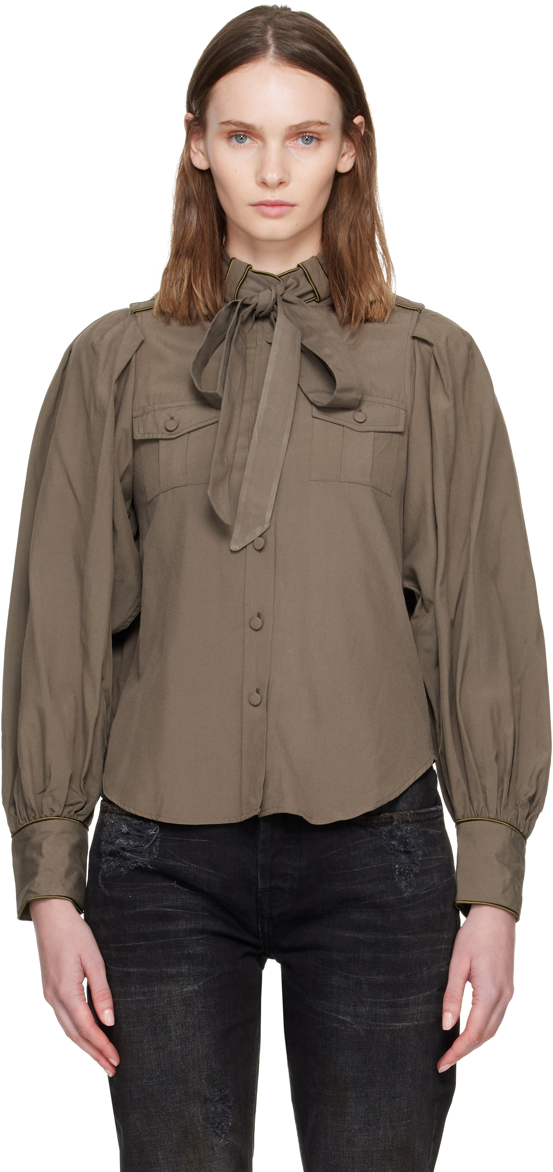AARON ESH - Chemise militaire kaki