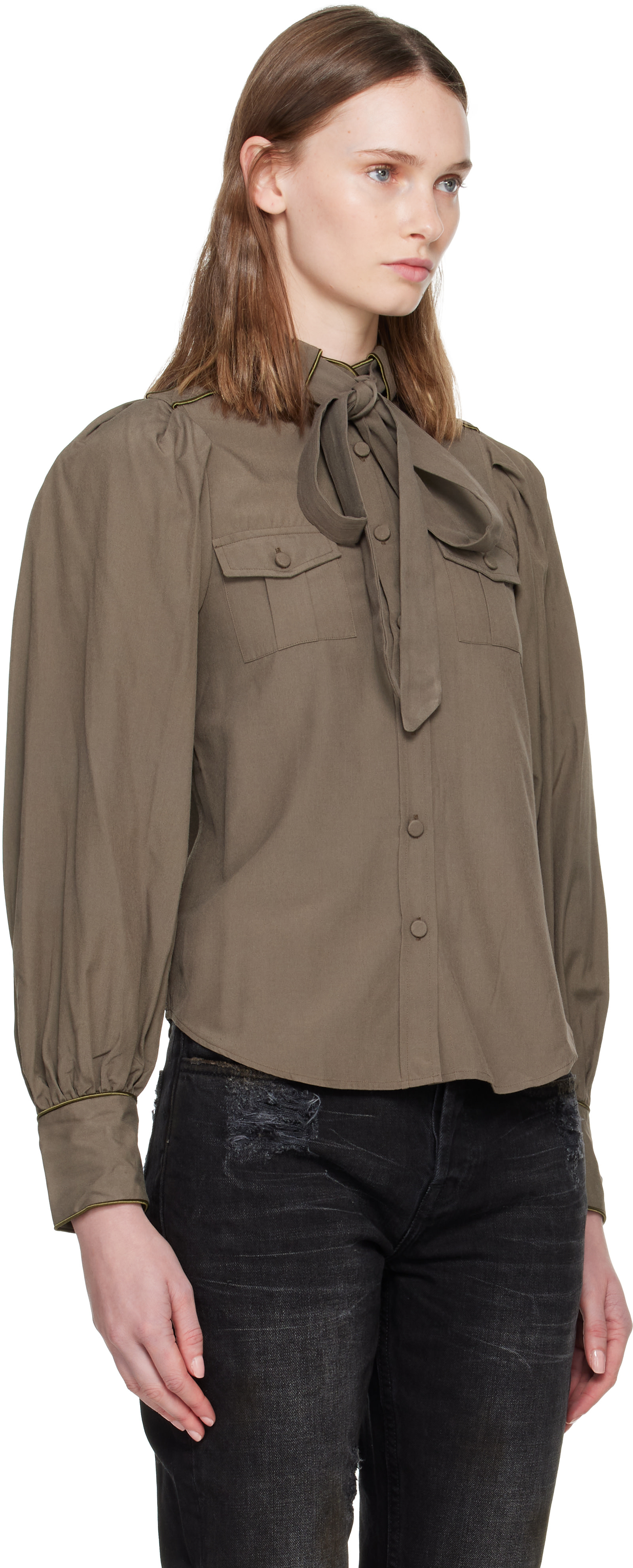 AARON ESH - Chemise militaire kaki