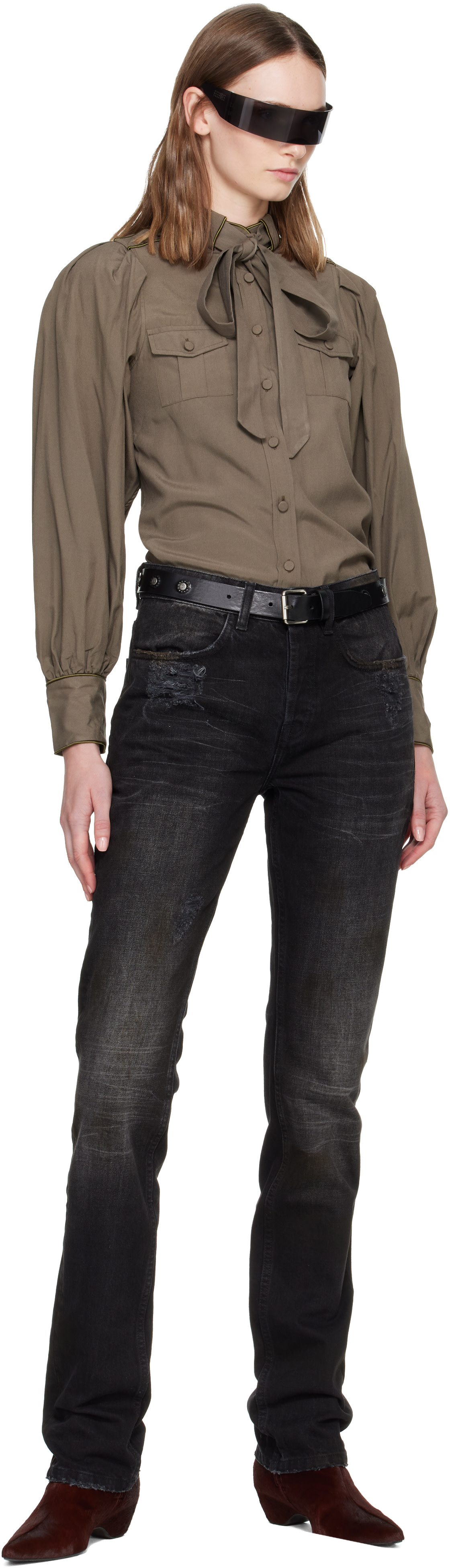 AARON ESH - Chemise militaire kaki