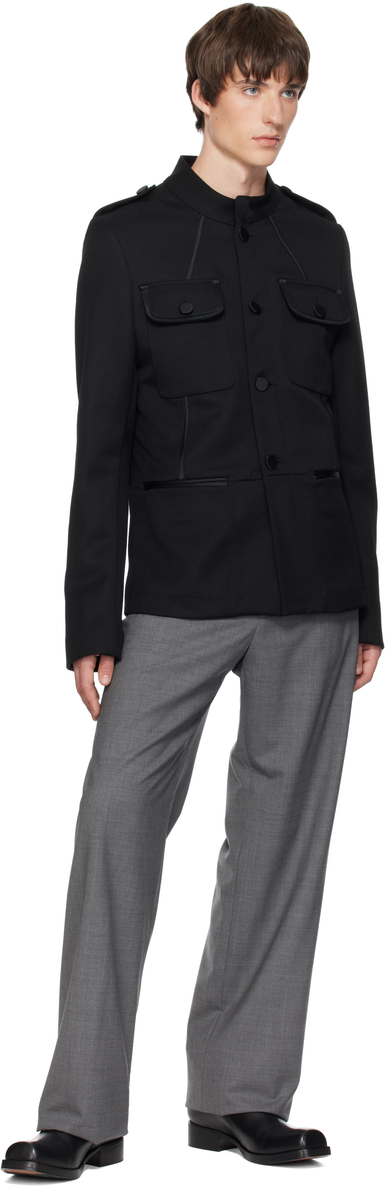 AARON ESH - Black Twill Blouson Jacket