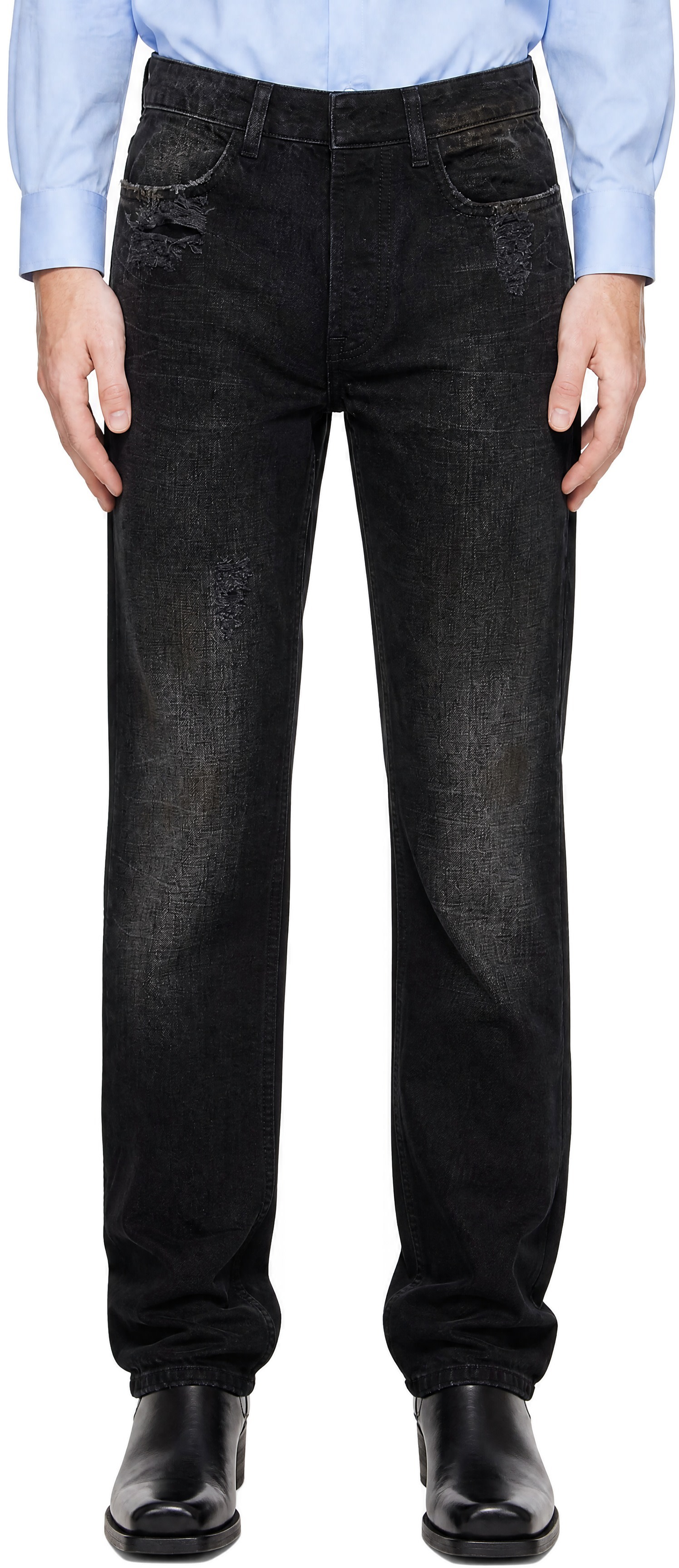 AARON ESH - Black Distressed Jeans