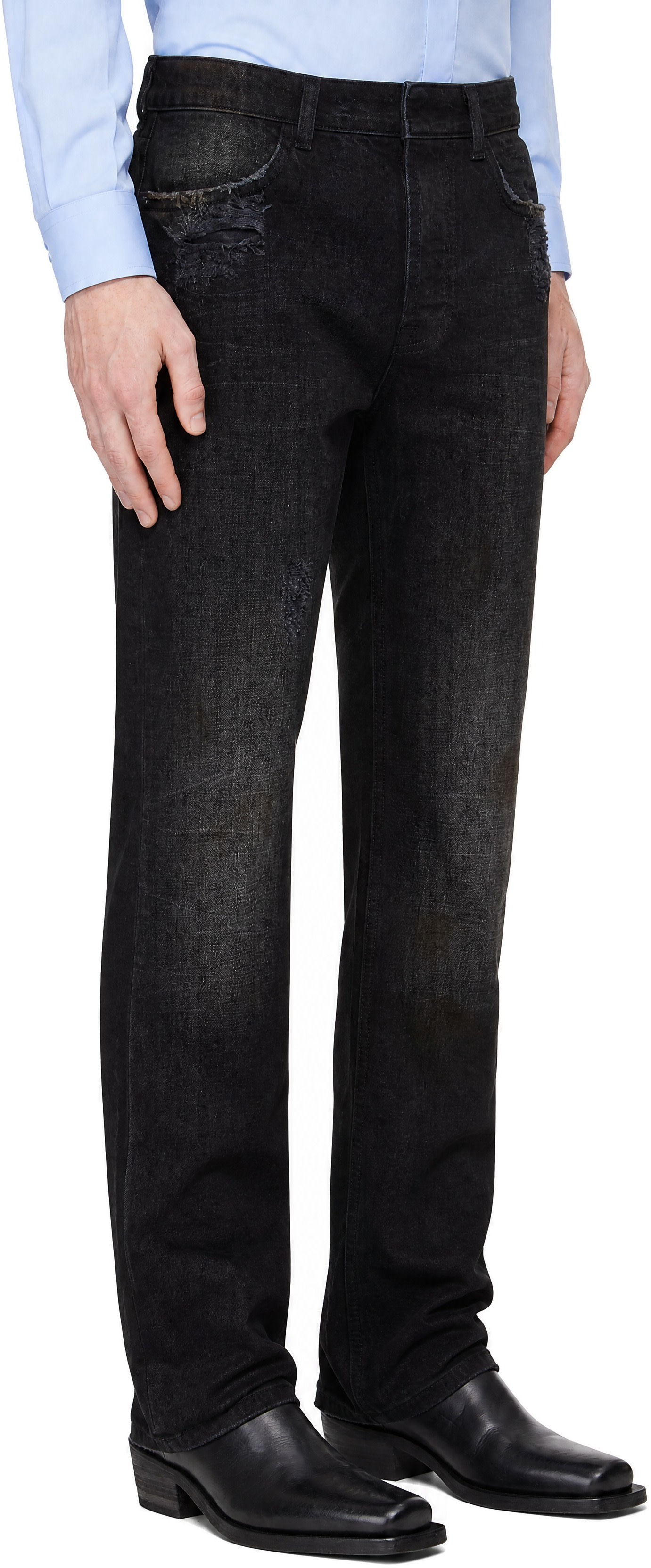 AARON ESH - Black Distressed Jeans
