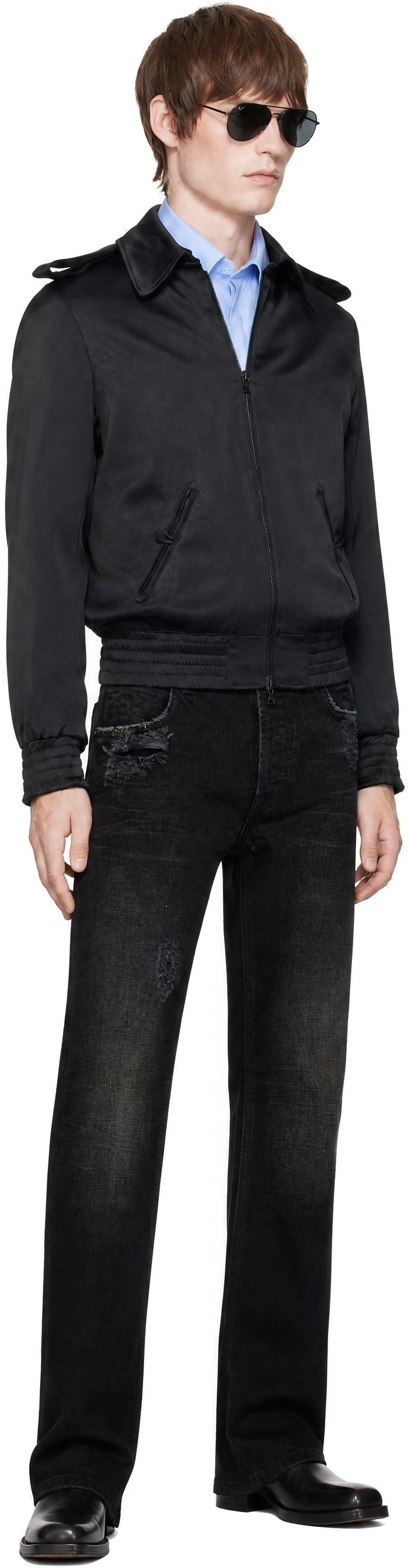 AARON ESH - Black Distressed Jeans