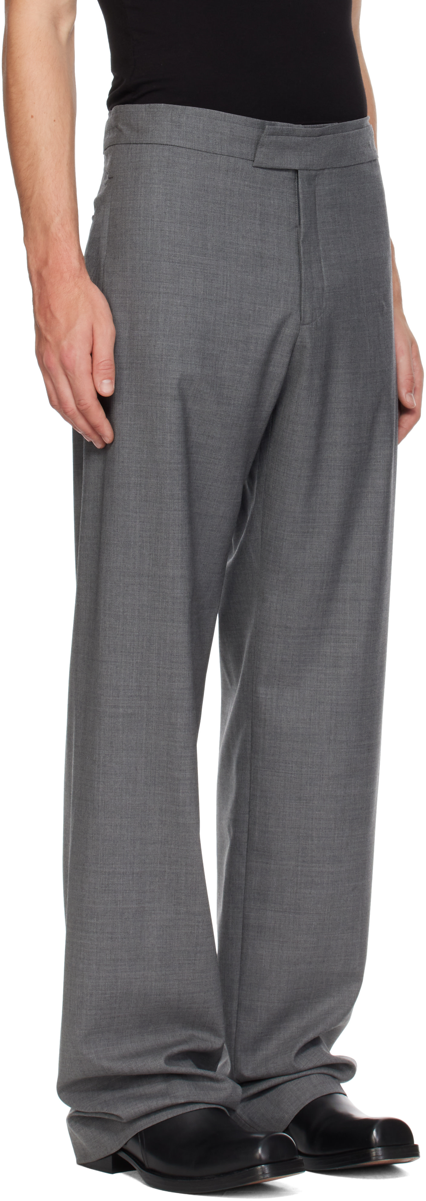 AARON ESH - Gray One Seam Trousers