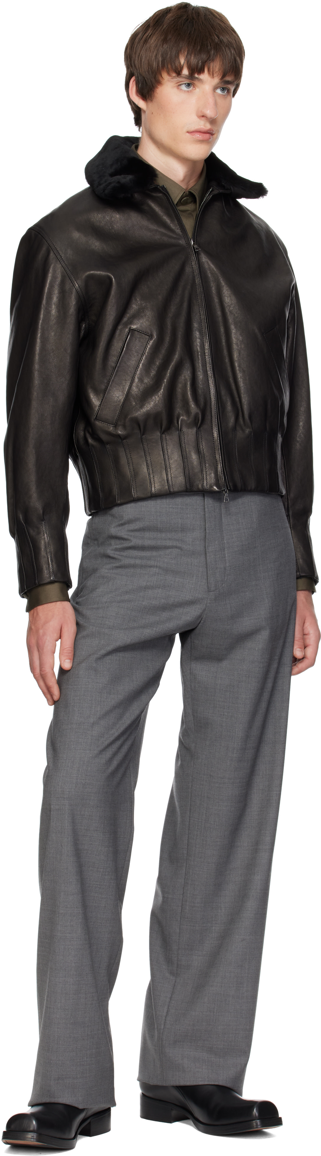 AARON ESH - Gray One Seam Trousers