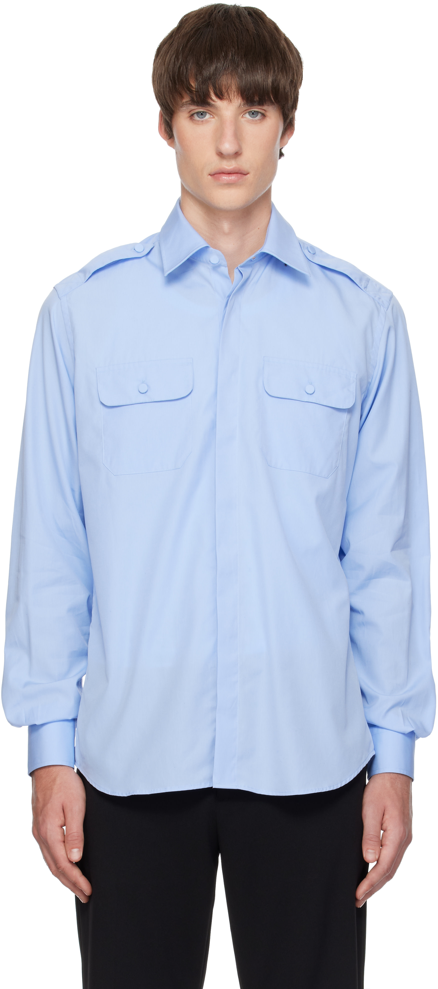 AARON ESH - Chemise militaire bleue