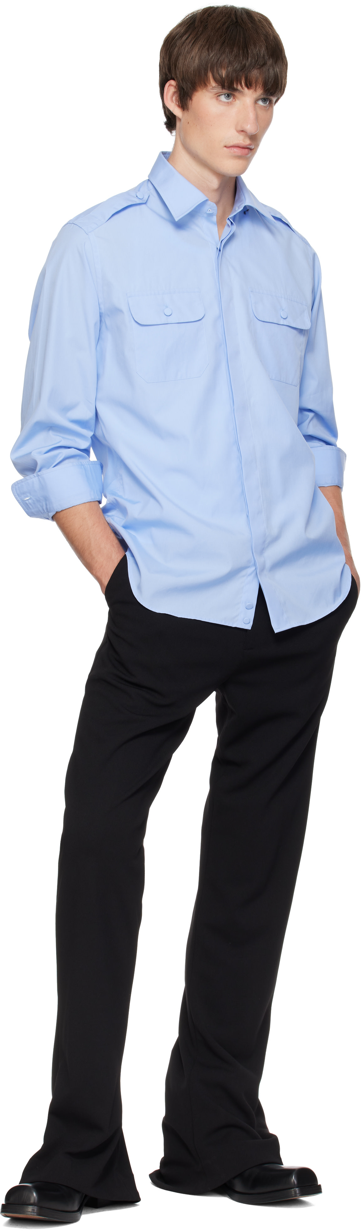 AARON ESH - Chemise militaire bleue