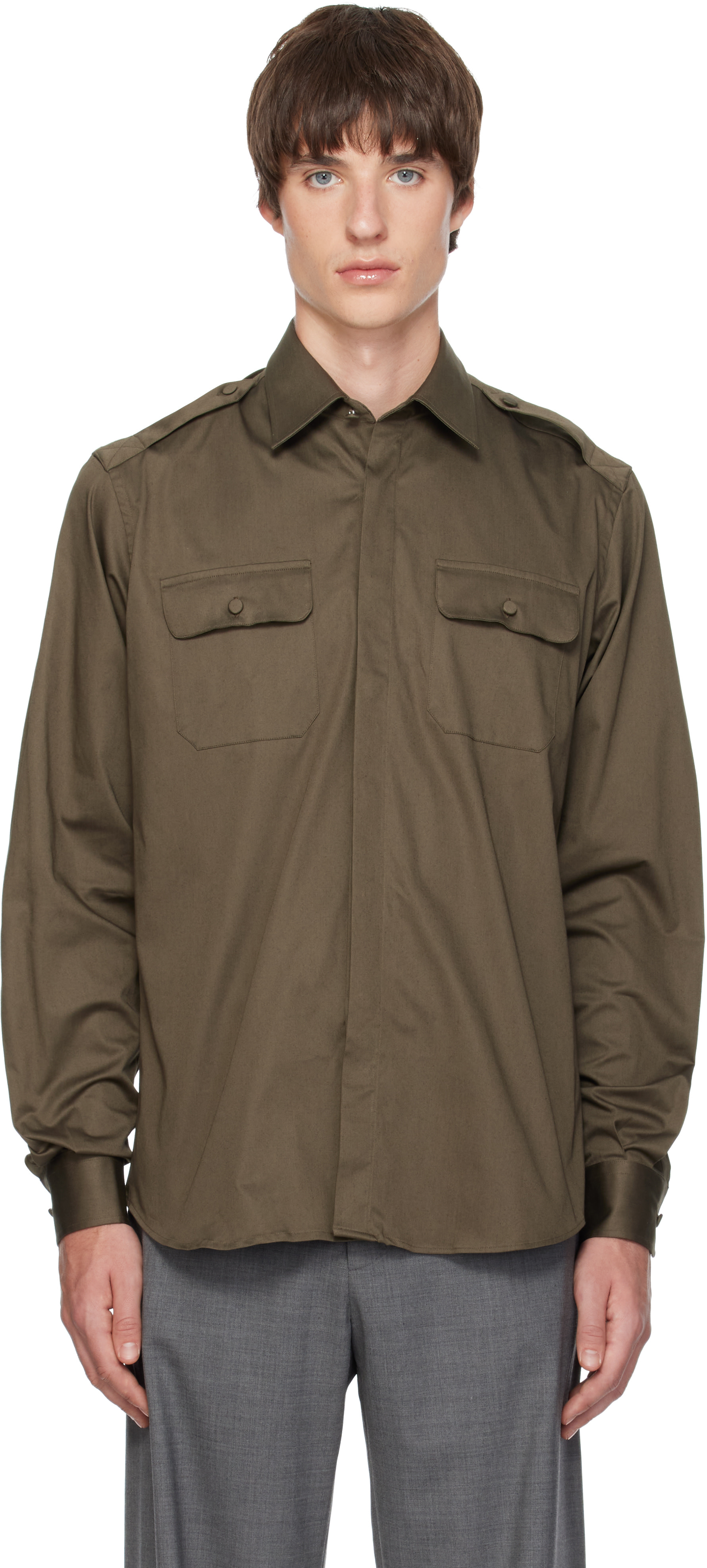 AARON ESH - Chemise militaire kaki
