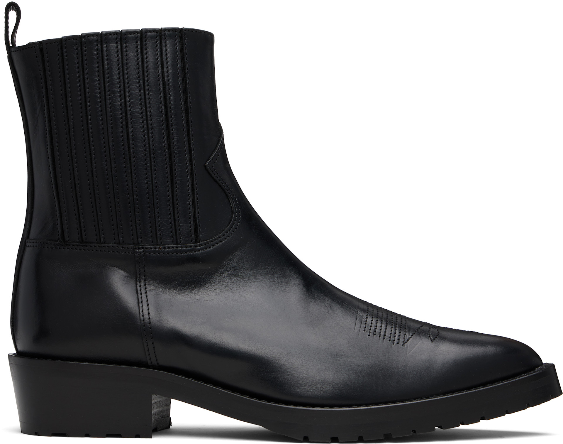 Toga Virilis: SSENSE Exclusive Black Leather Chelsea Boots