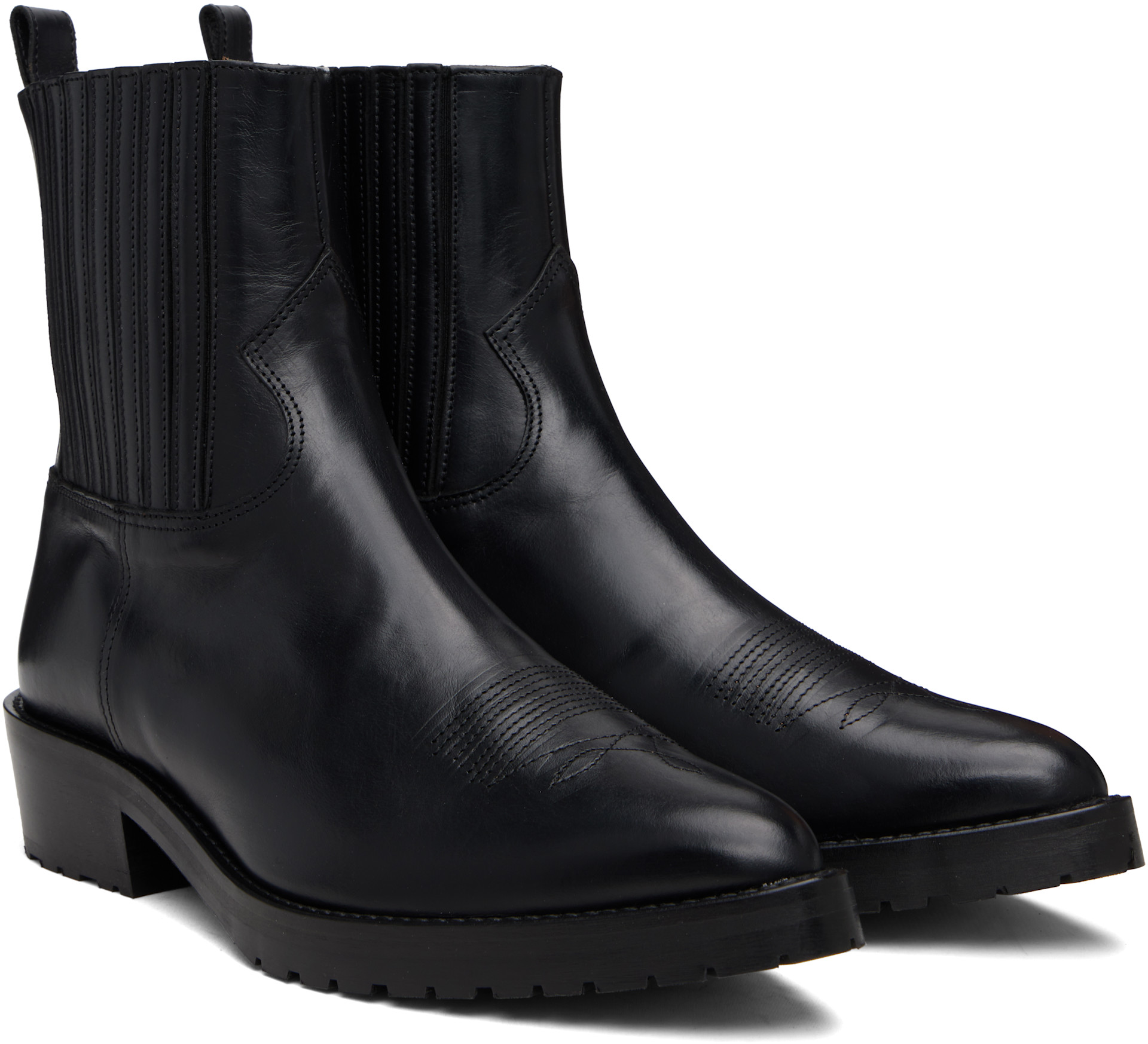 Toga Virilis: SSENSE Exclusive Black Leather Chelsea Boots | SSENSE