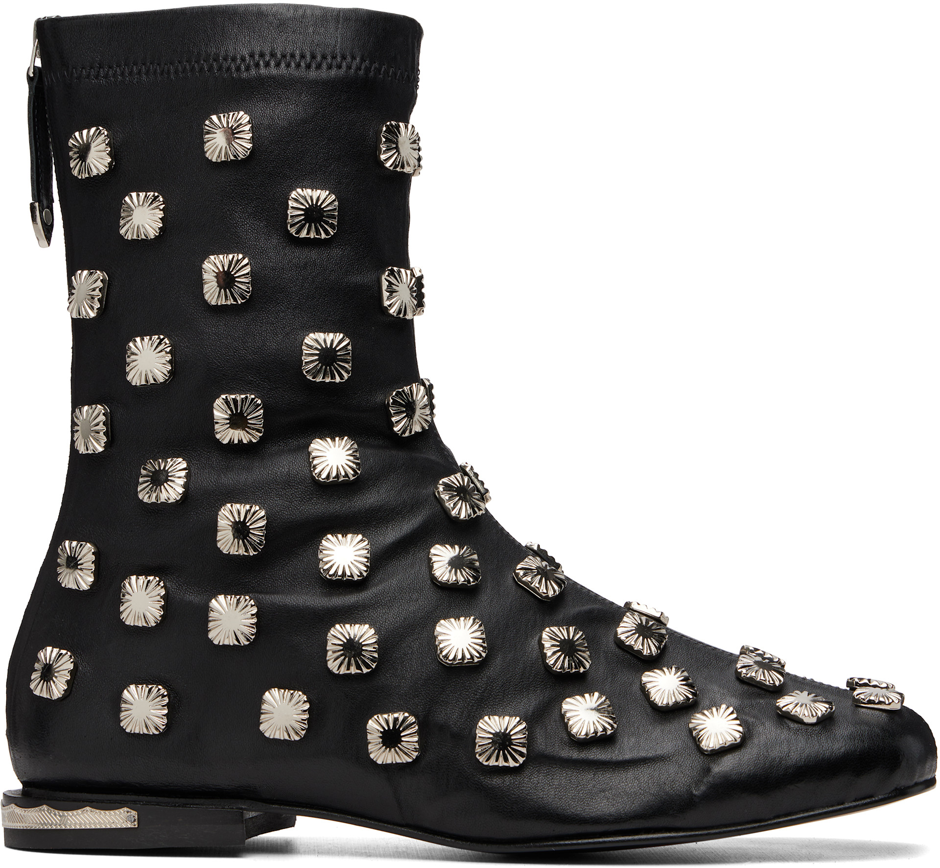 Toga Virilis: Black Stretch Leather Chelsea Boots | SSENSE
