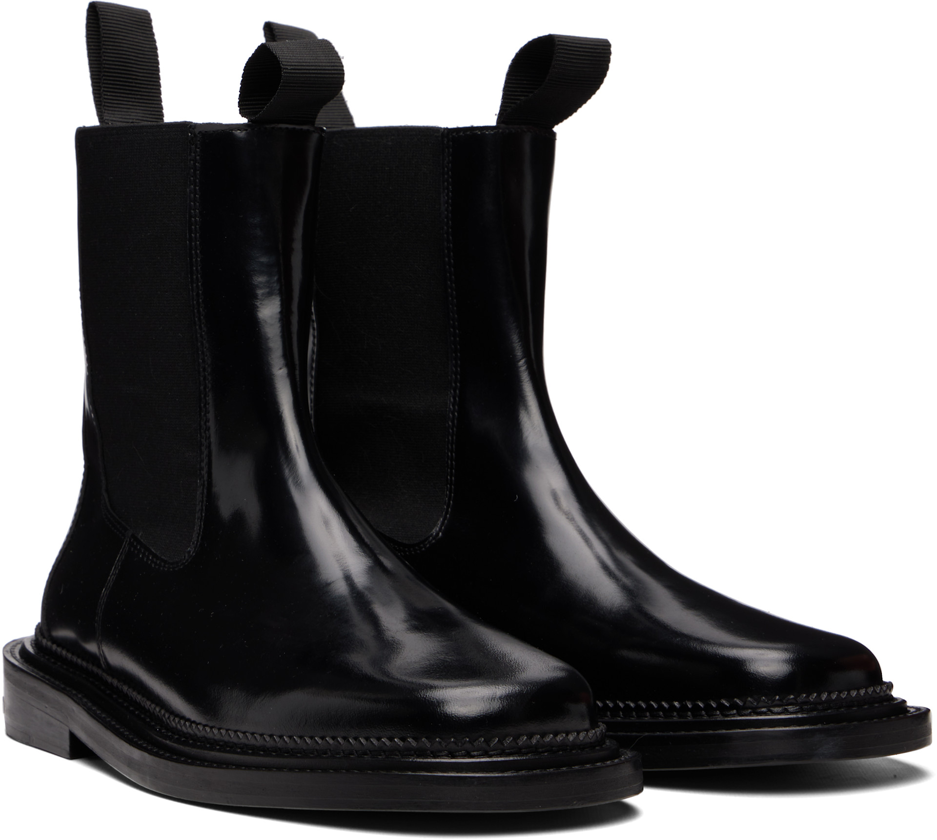 Toga Virilis: Black Leather Chelsea Boots | SSENSE