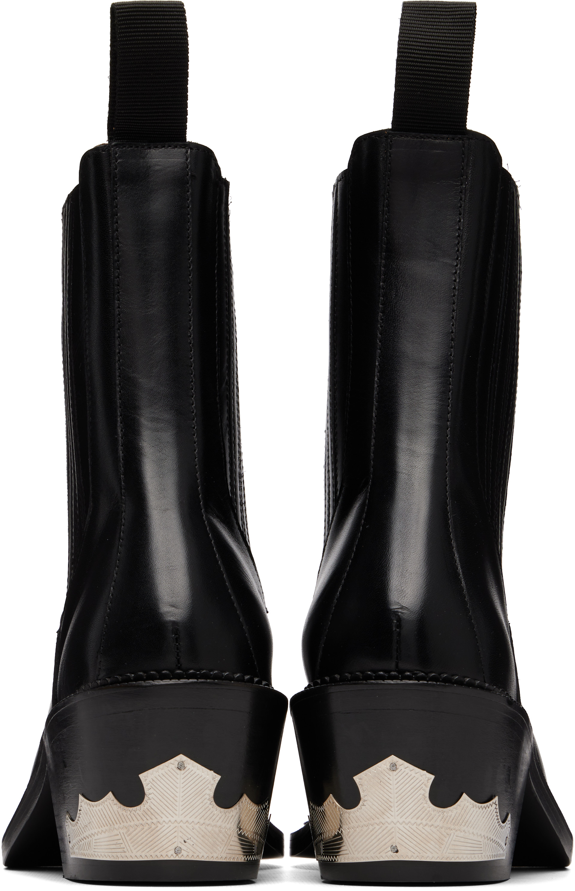 Toga virilis ヒールブーツ Toga Virilis: Black Hard Leather Chelsea Boots | SSENSE