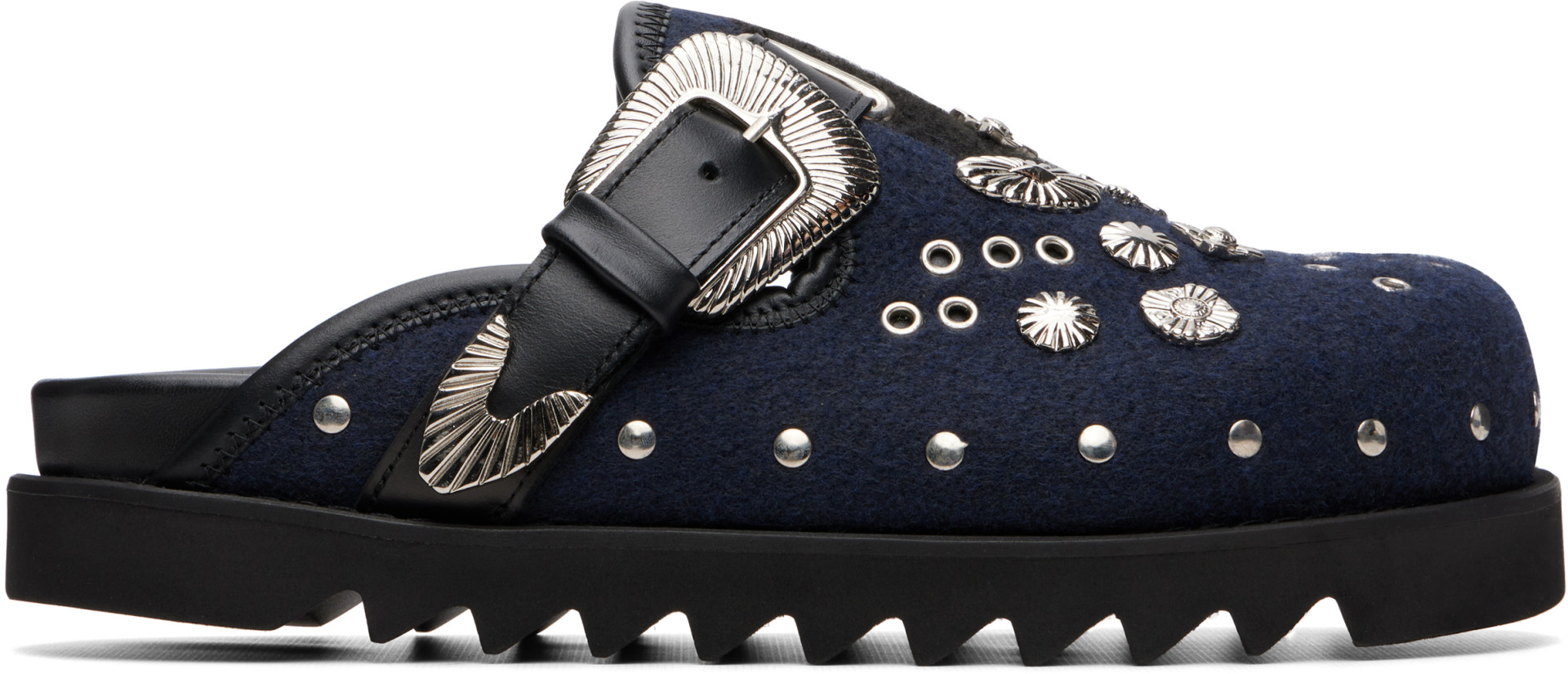 Toga Virilis: SSENSE Exclusive Navy & Black Eyelet Metal Sabot