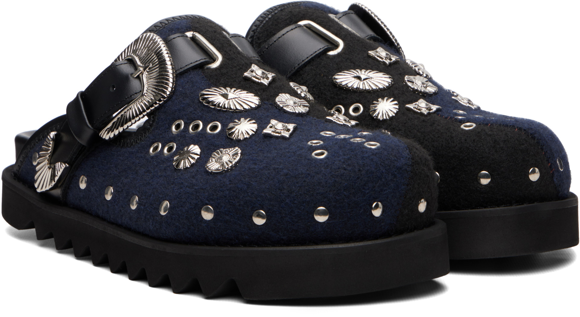 Toga Virilis: SSENSE Exclusive Navy & Black Eyelet Metal Sabot