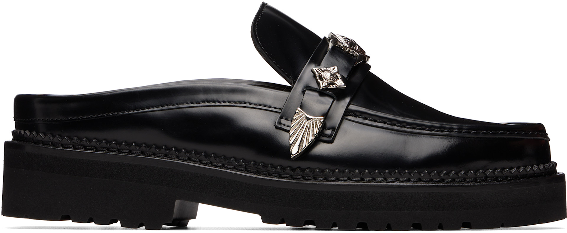toga virilis black polido 革靴 トーガ Toga Virilis: Black Polido Slip-on Loafers | SSENSE Japan