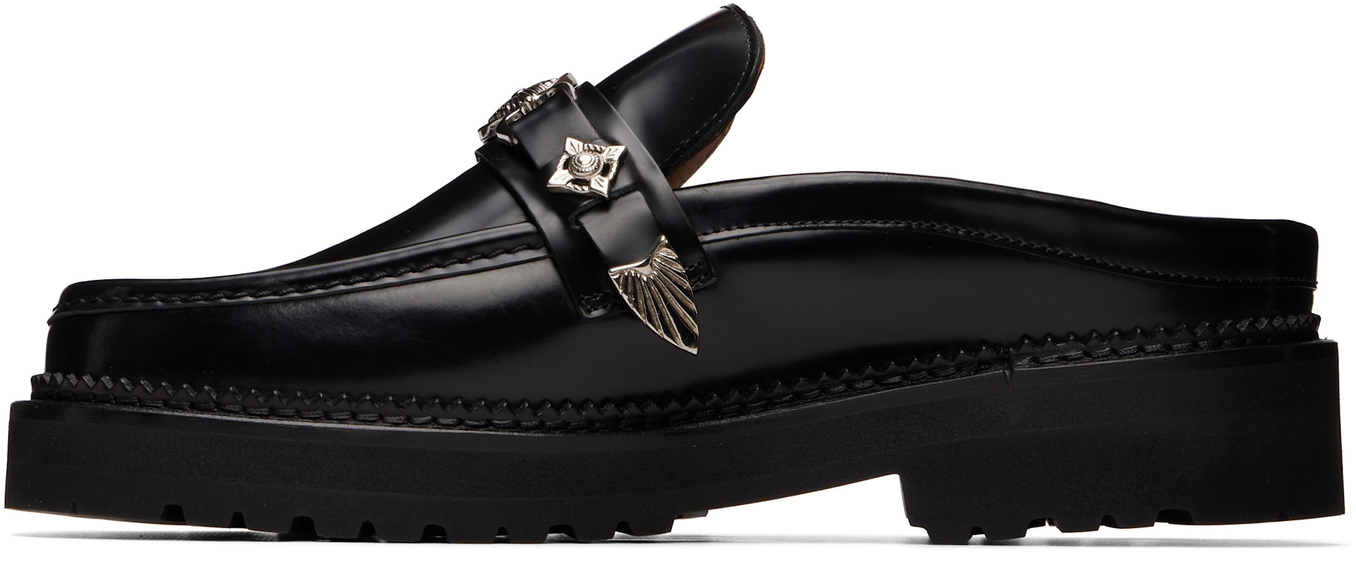 Toga Virilis: Black Polido Slip-on Loafers | SSENSE