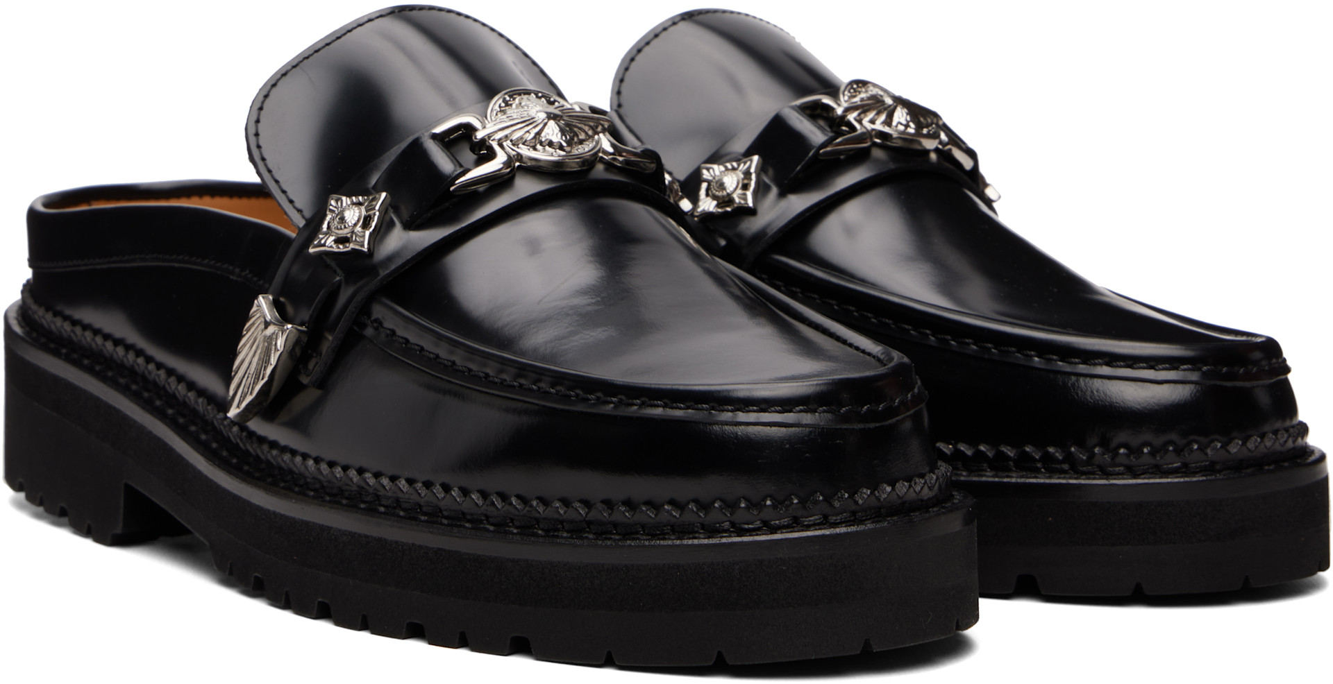 toga virilis ローファー Toga Virilis: Black Polido Slip-on Loafers | SSENSE