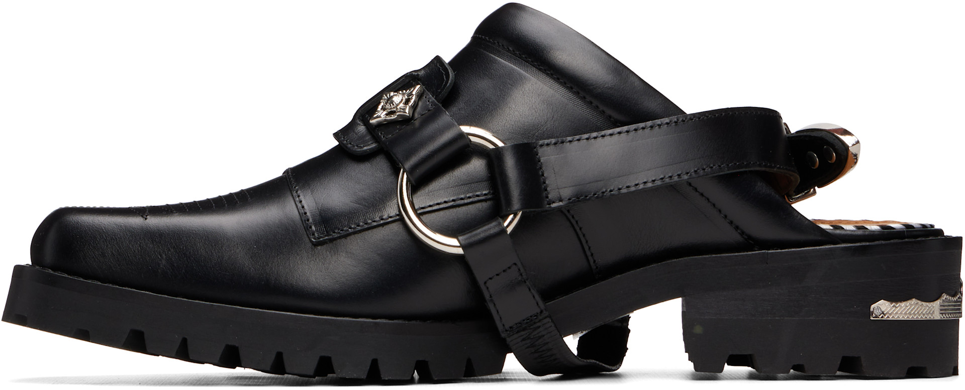 Toga Virilis: Black Leather Slip-on Loafers | SSENSE