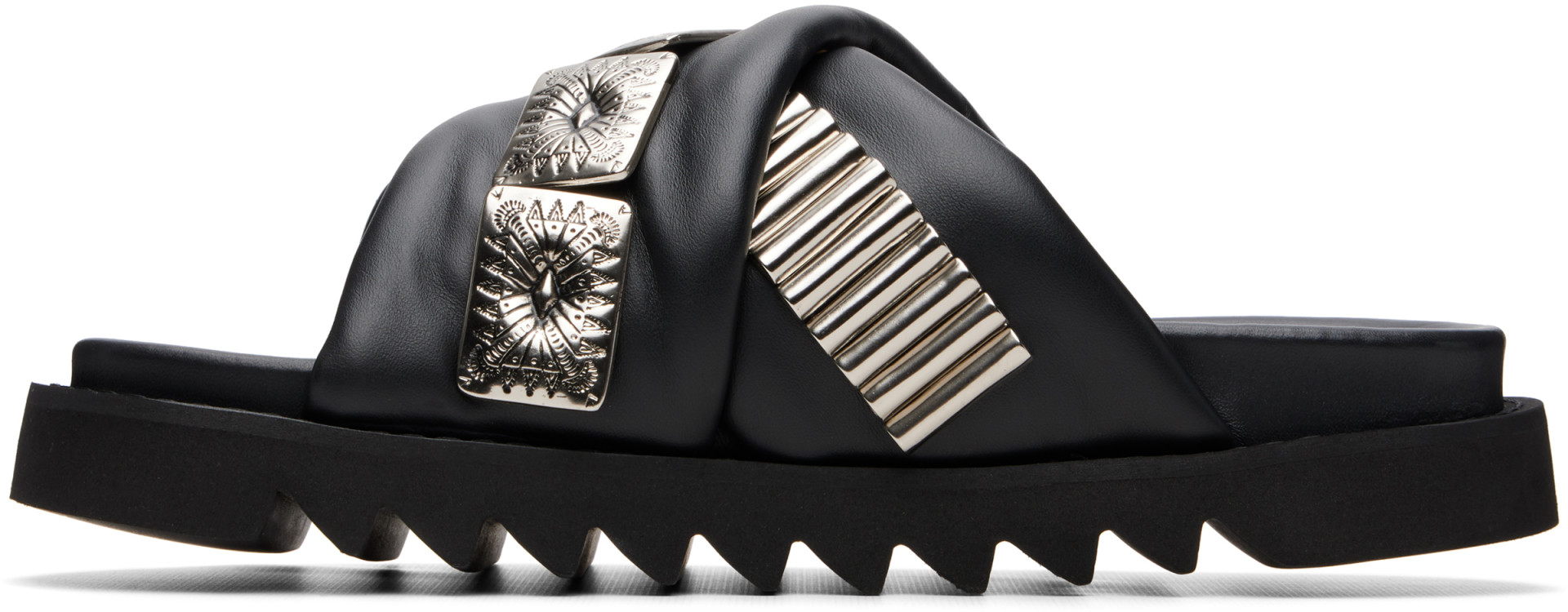 Toga Virilis: SSSENSE Exclusive Black Leather Sandals | SSENSE Canada