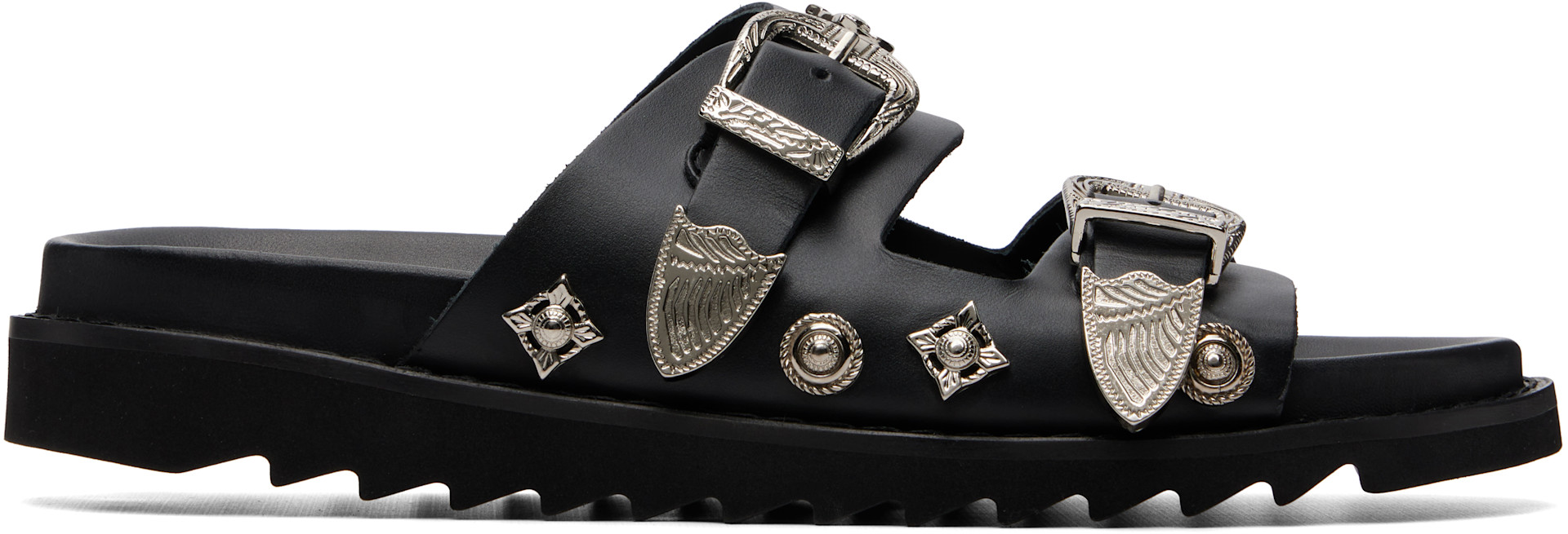 Toga Virilis: Black Buckle Sandals | SSENSE Denmark