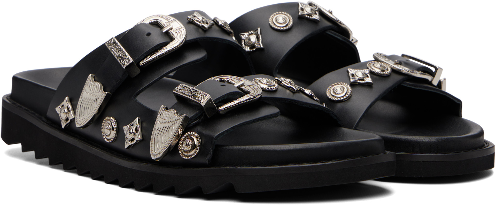 Toga Virilis: Black Buckle Sandals | SSENSE Denmark