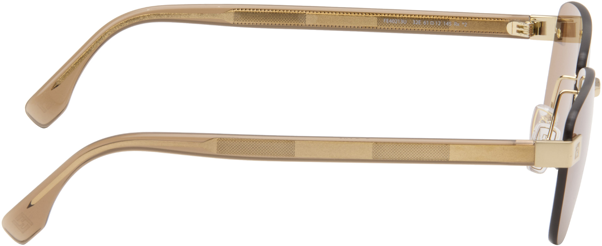 Fendi - Lunettes de soleil dorées à logos