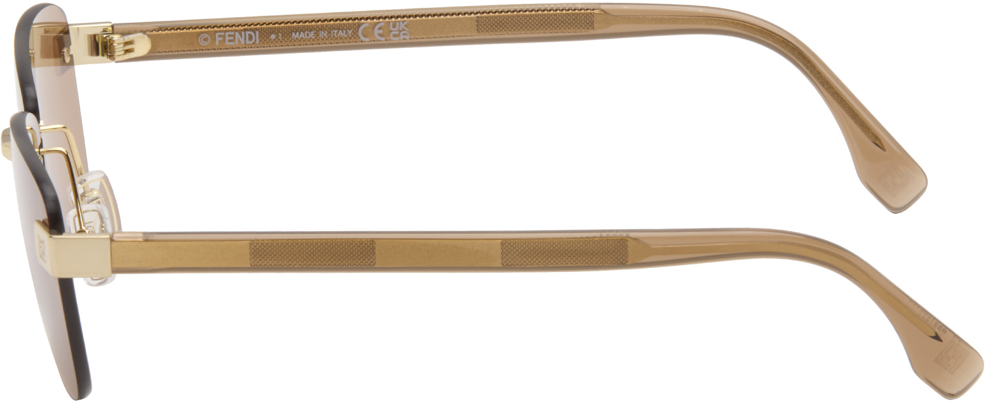 Fendi - Lunettes de soleil dorées à logos