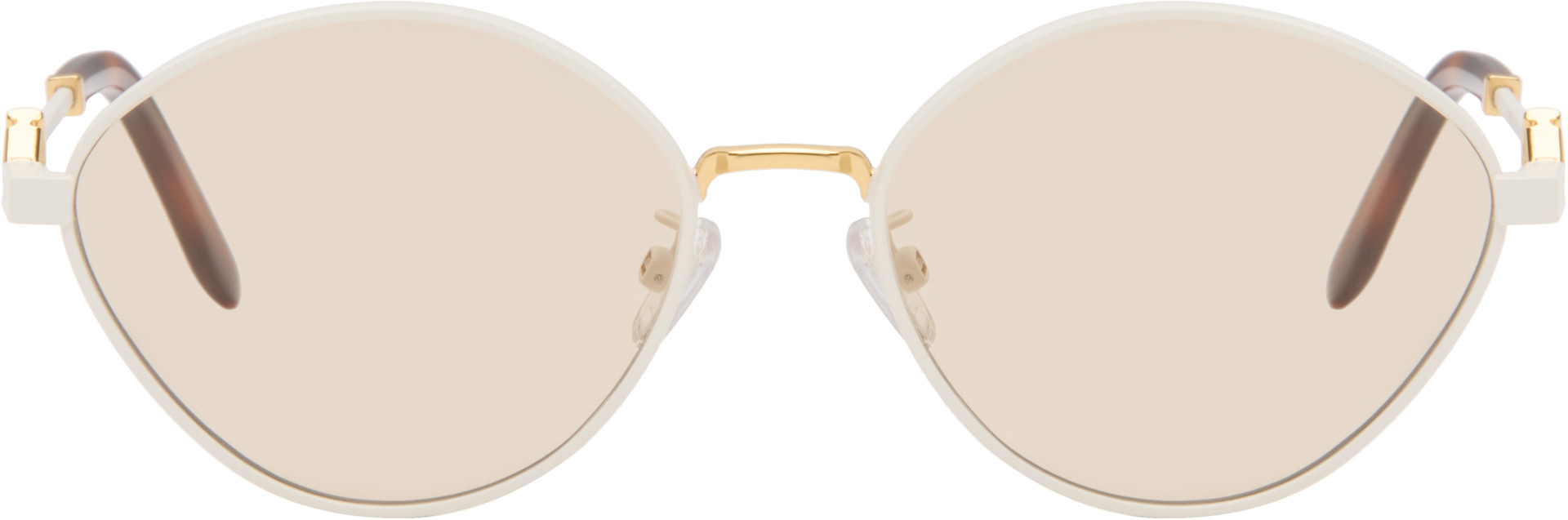 Fendi - Lunettes de soleil blanches à ferrures FF