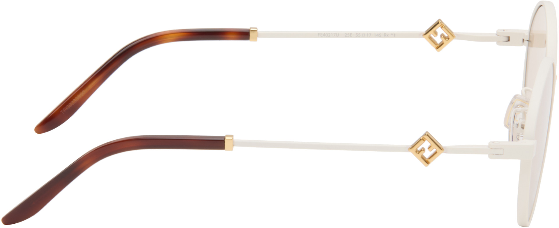 Fendi - Lunettes de soleil blanches à ferrures FF
