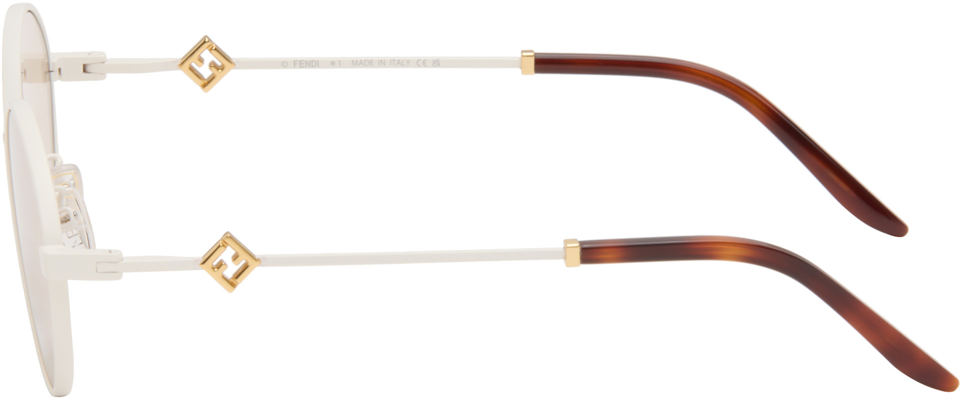 Fendi - Lunettes de soleil blanches à ferrures FF