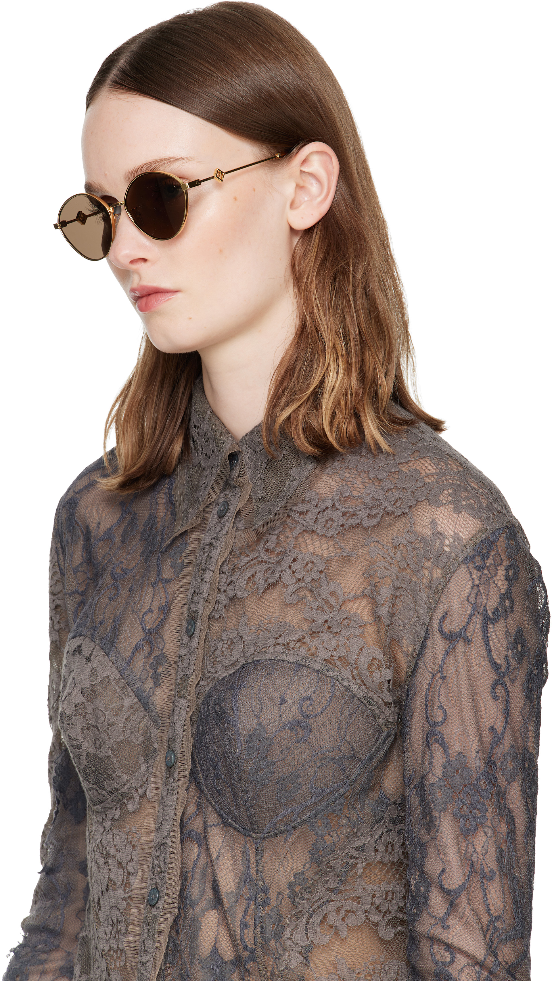 Fendi - Gold FF Diamonds Sunglasses