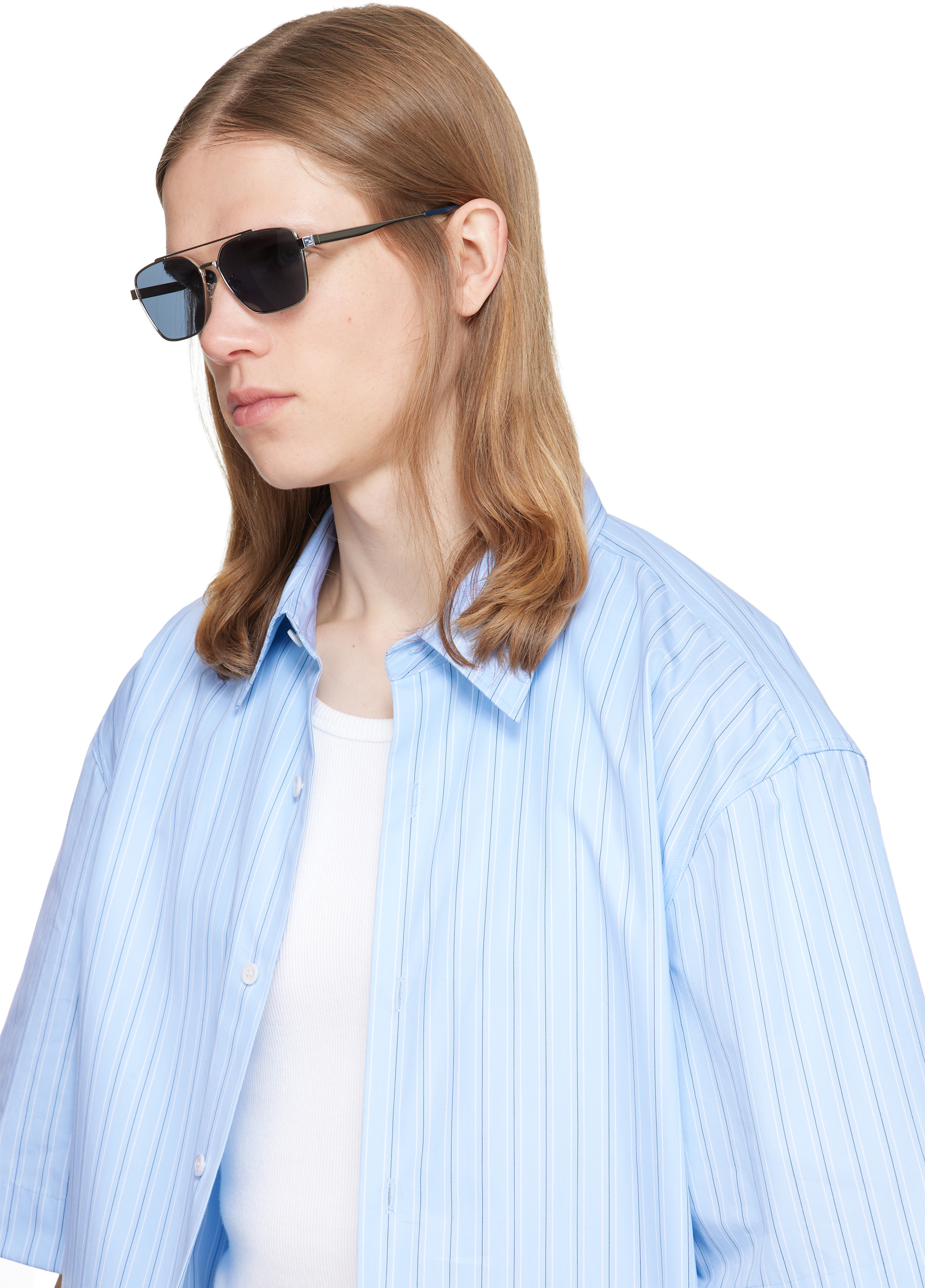 Fendi: シルバー 'Fendi' Sky サングラス | SSENSE 日本