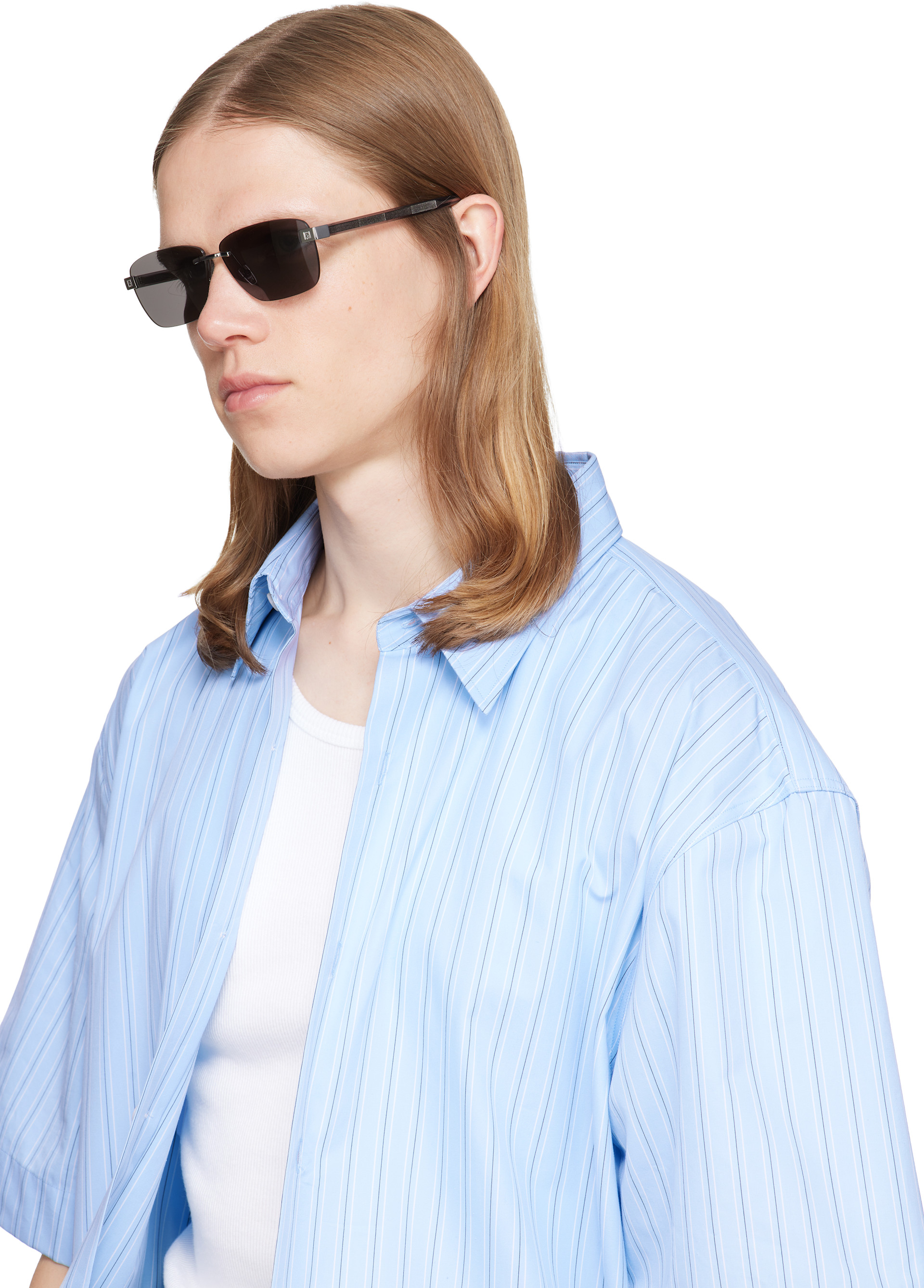 Fendi - Silver 'Fendi Sky' Sunglasses