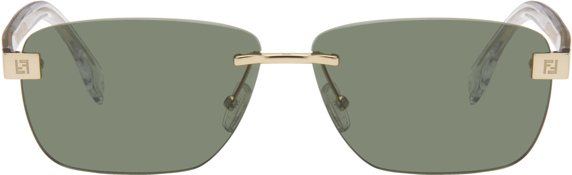 Fendi - Lunettes de soleil dorées à logos