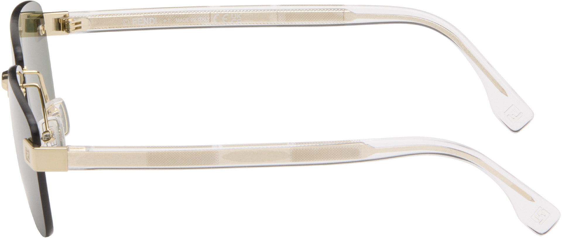 Fendi - Lunettes de soleil dorées à logos