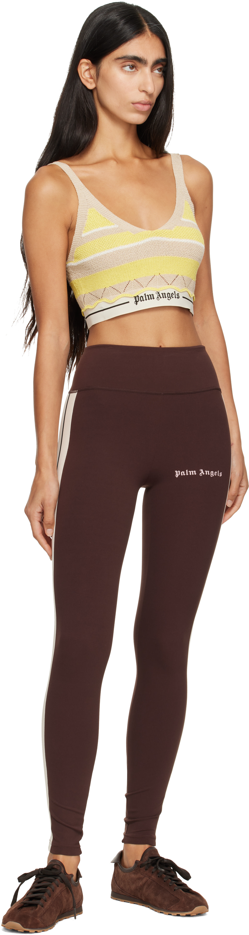 Palm Angels - Legging brun à logo