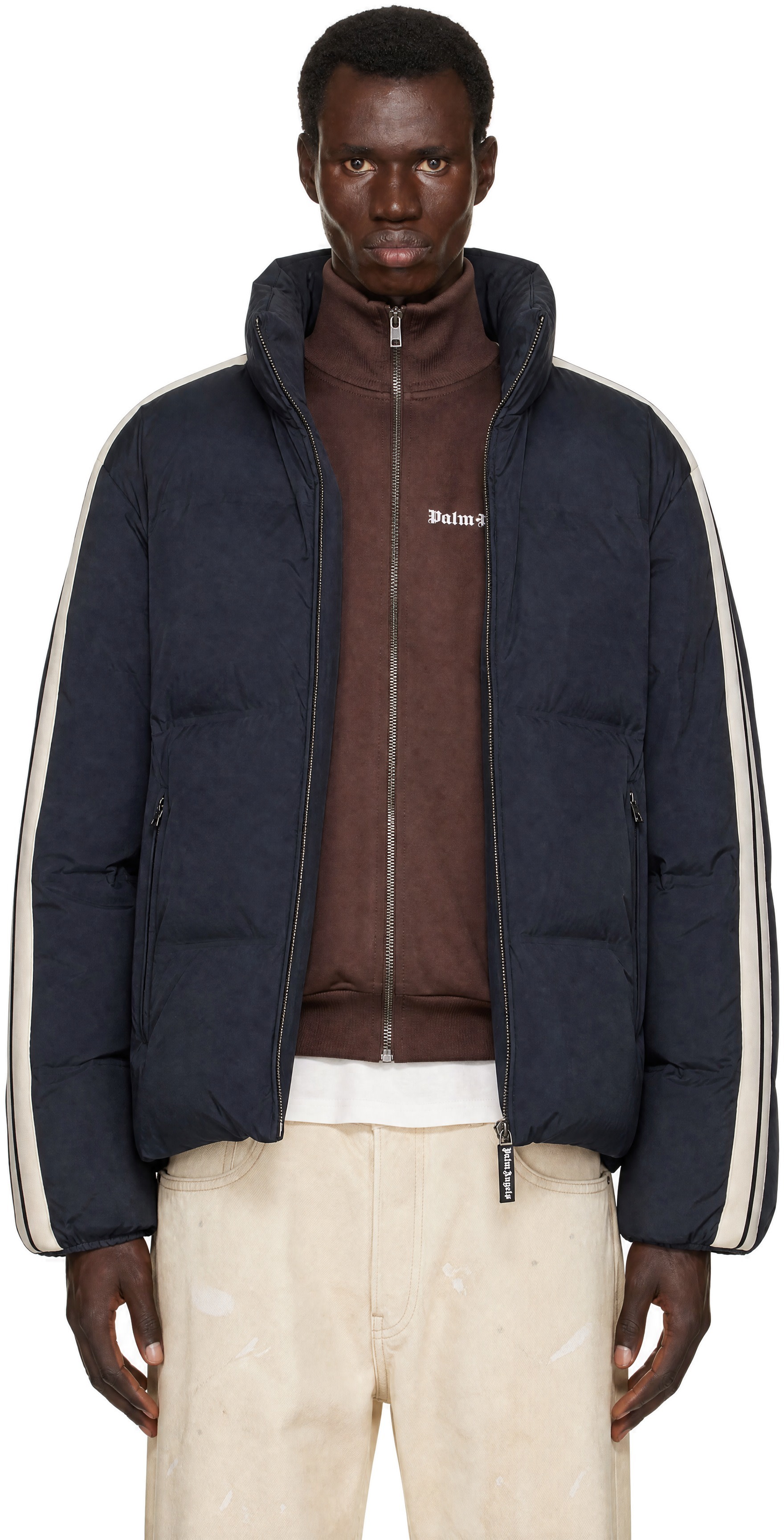 Palm Angels - Black Classic Logo Track Puffer Jacket