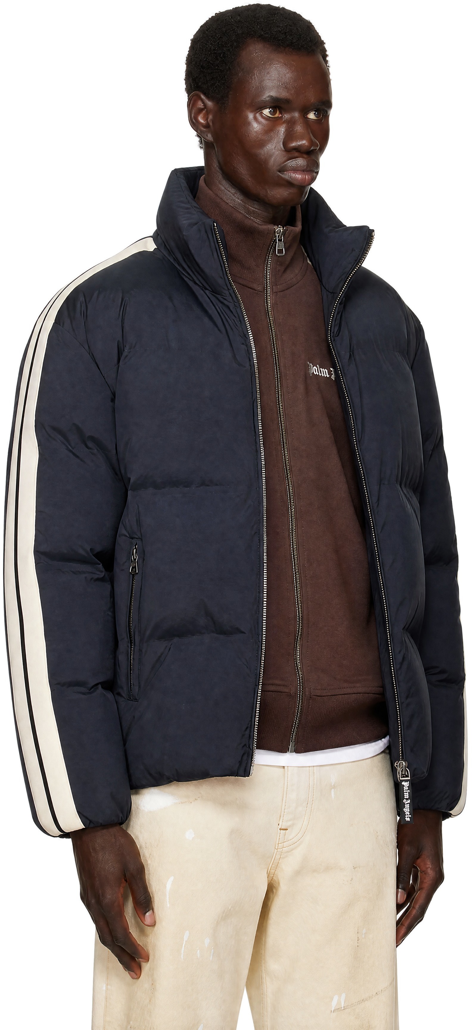 Palm Angels - Black Classic Logo Track Puffer Jacket
