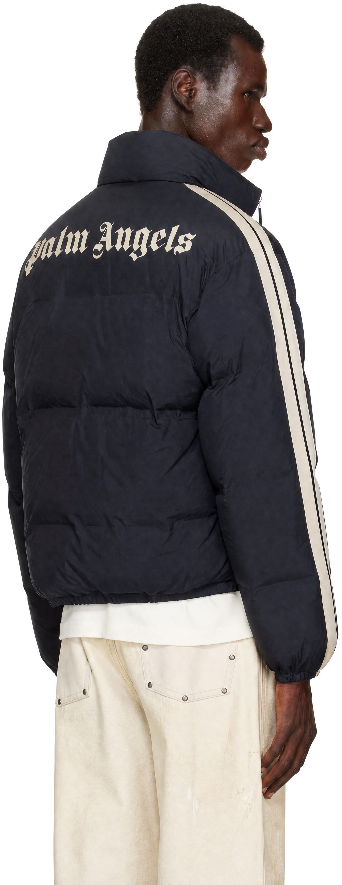 Palm Angels - Black Classic Logo Track Puffer Jacket