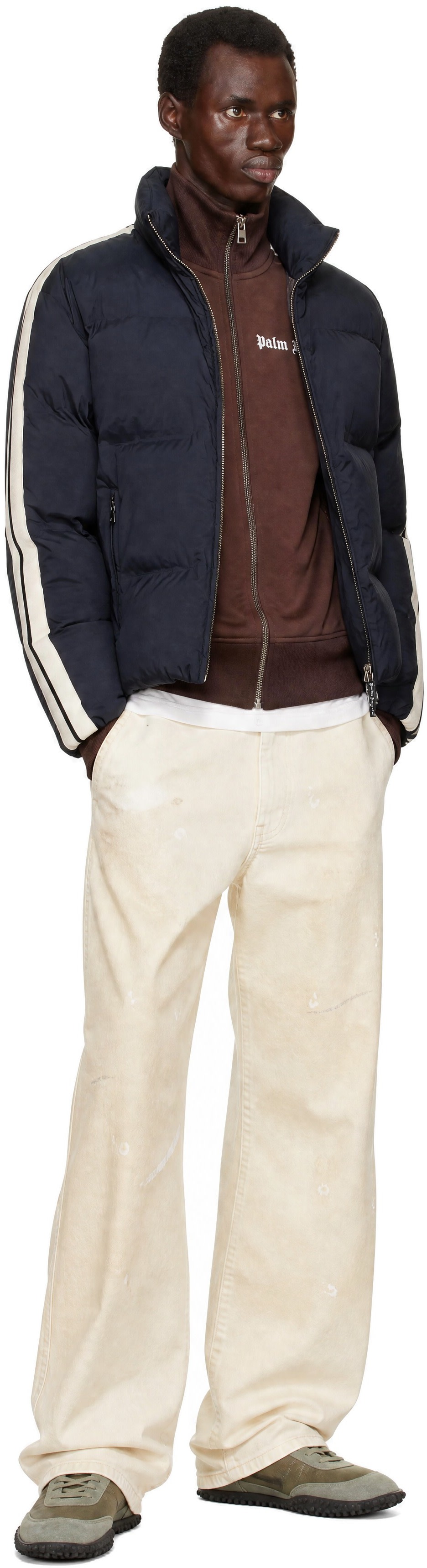 Palm Angels - Black Classic Logo Track Puffer Jacket