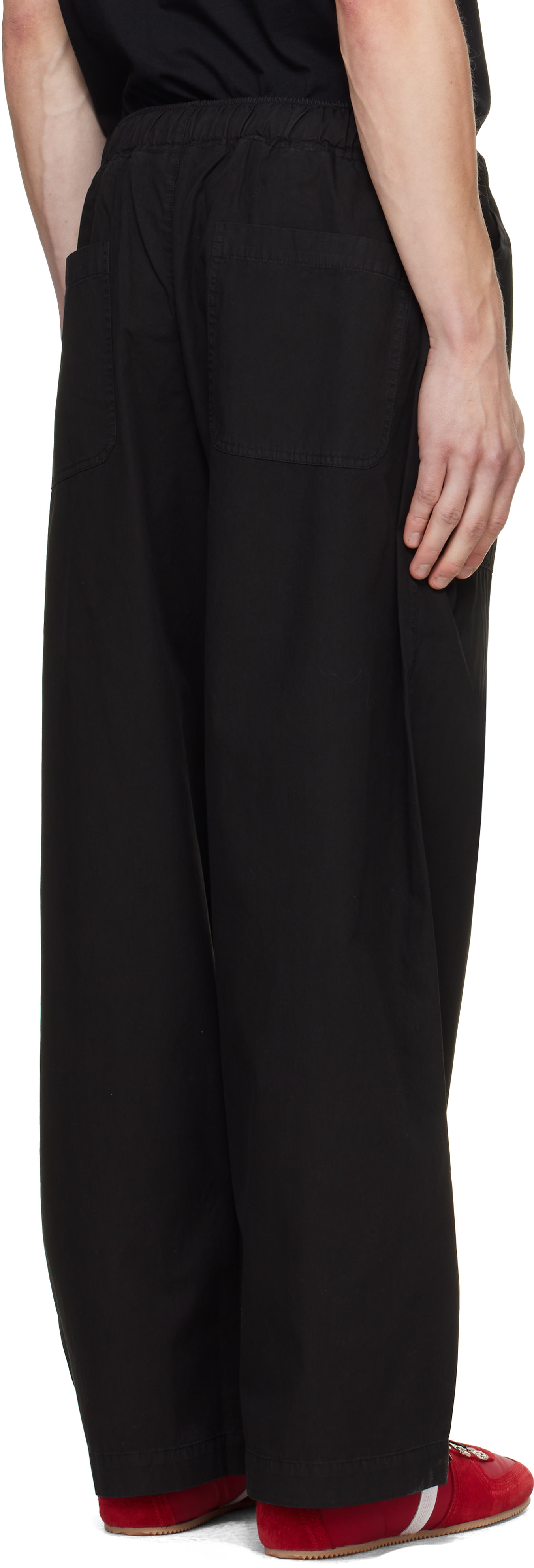 Palm Angels: Black Classic Logo Loose Trousers | SSENSE