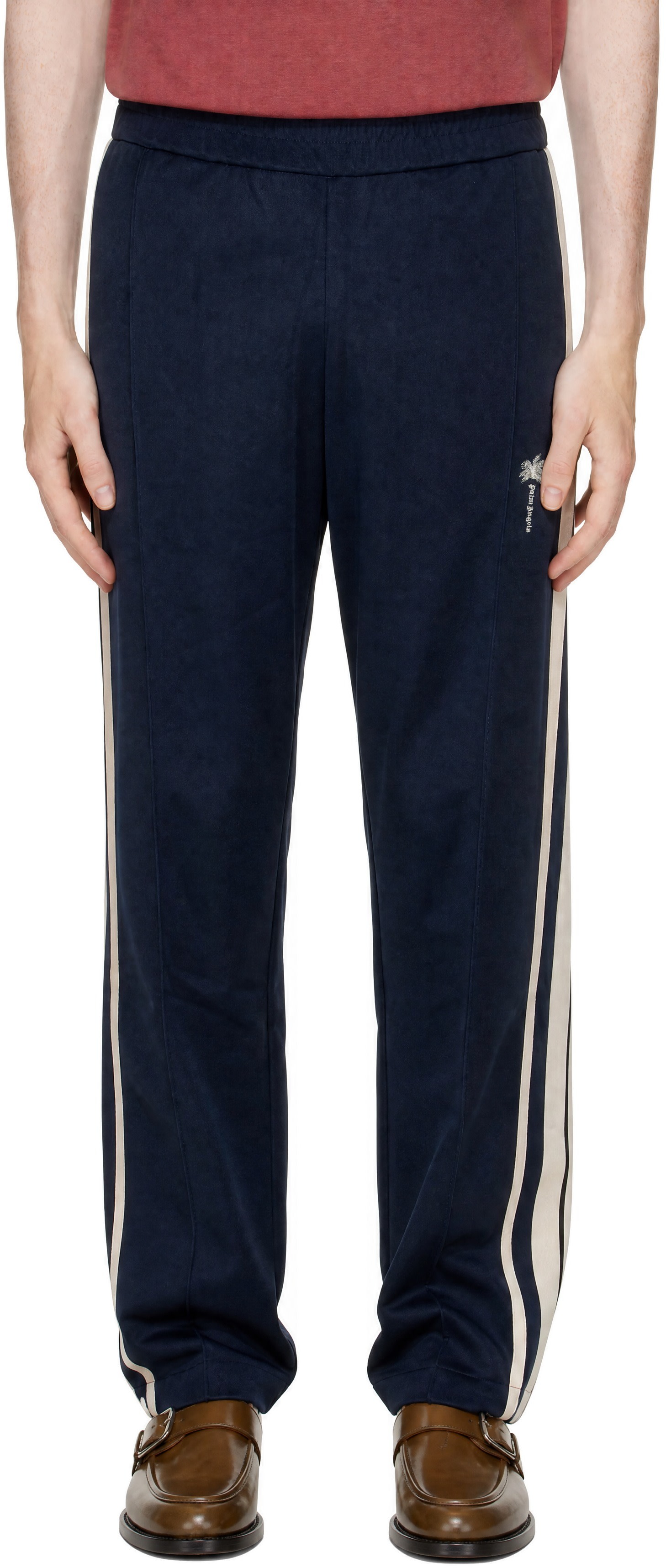 Palm Angels - Navy Palm Tree Striped Track Pants